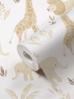 NWT 39.15 sq ft Safari Nursery Wallpaper Roll